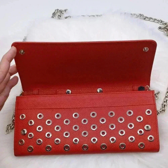 🎁Prada Rouge Grommet Embellished Leather WOC - Picture 9 of 17